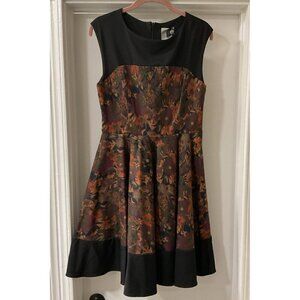 Coconinno Sleeveless Floral Stretch Flare Party Dress Size Large